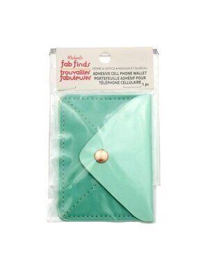 Adhesive Cell Phone Wallet Green Snap Closure Stick On Card Michaels Fab Finds